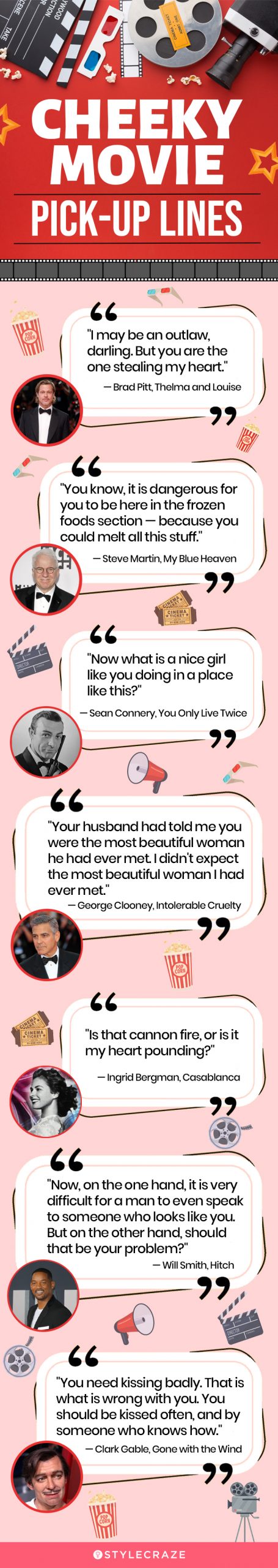 cheeky movie pick up lines (infographic)