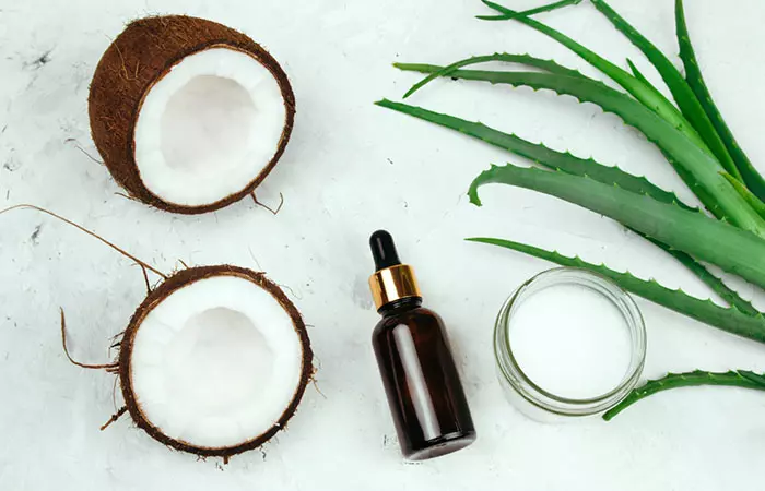 Coconuts and aloe vera needed to make a DIY lip balm