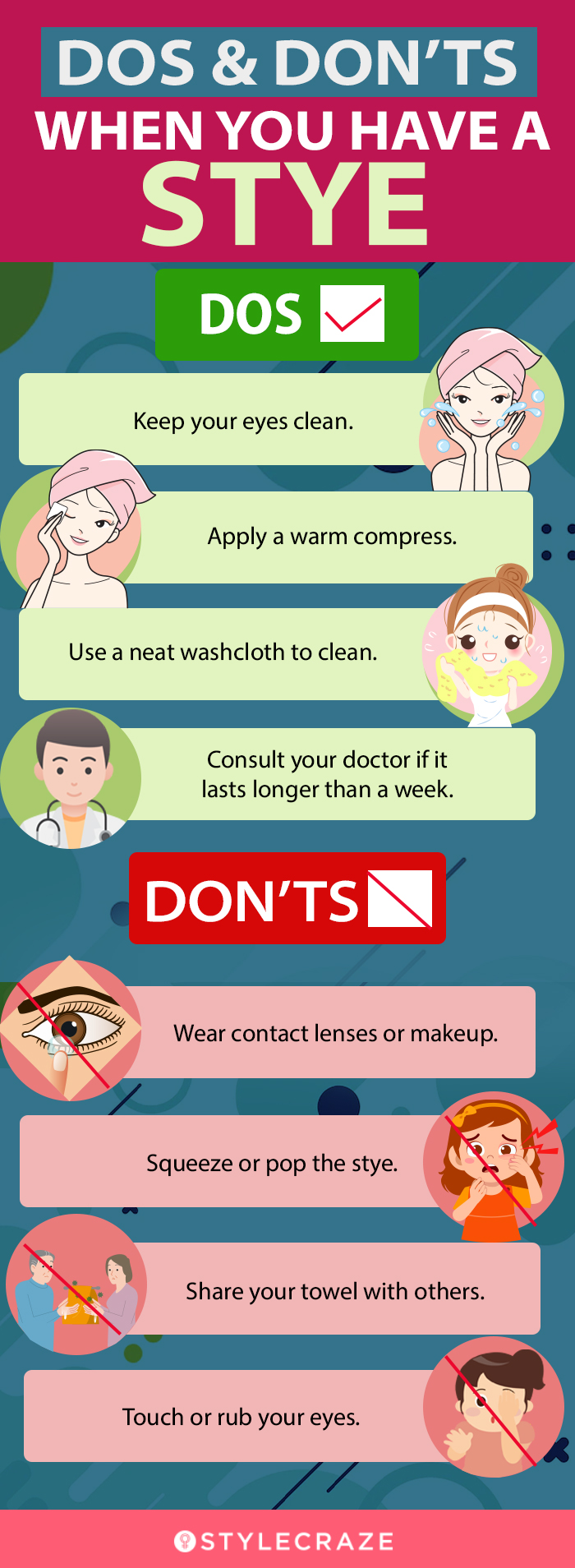 do’s & don’ts when you have a stye (infographic)