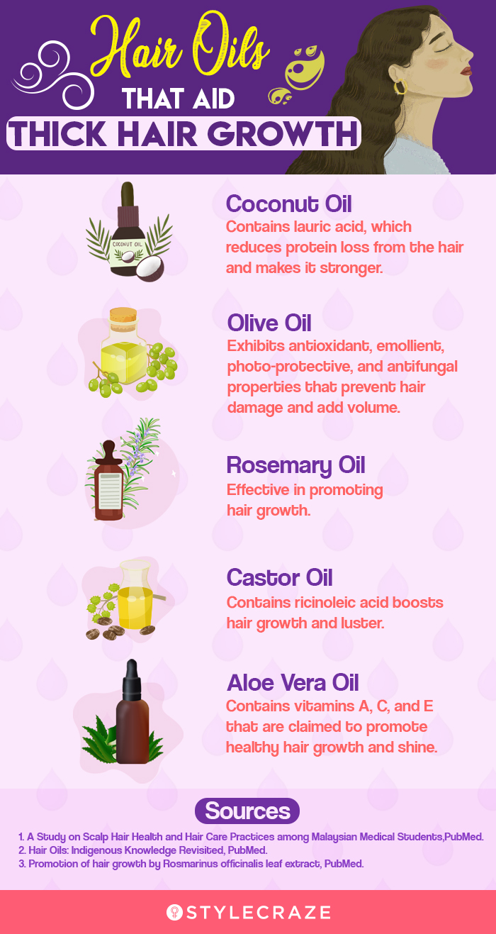 hair oils that aid thick hair growth revised (infographic)