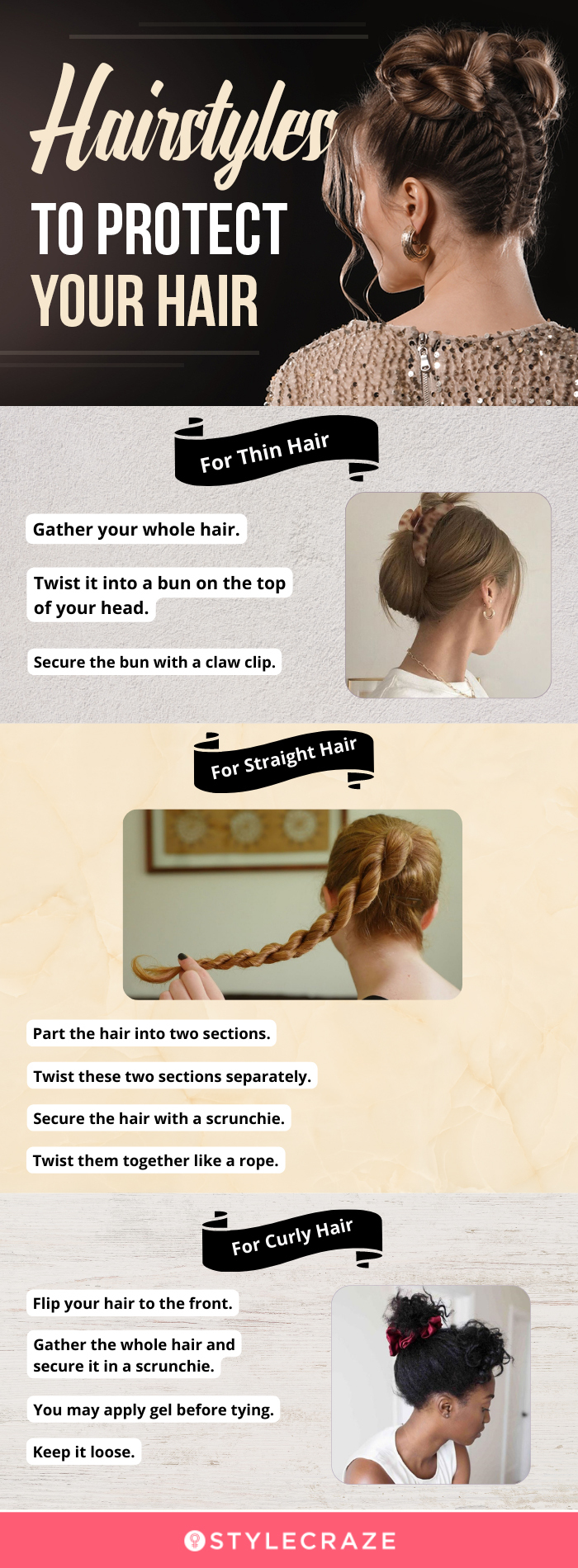 hairstyles to protect your hair (infographic)