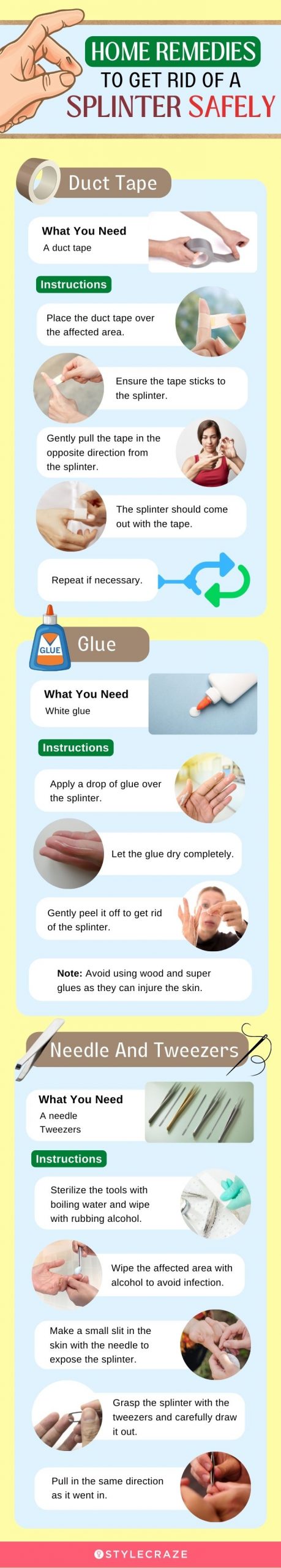 home remedies to get rid of a splinter safely (infographic)