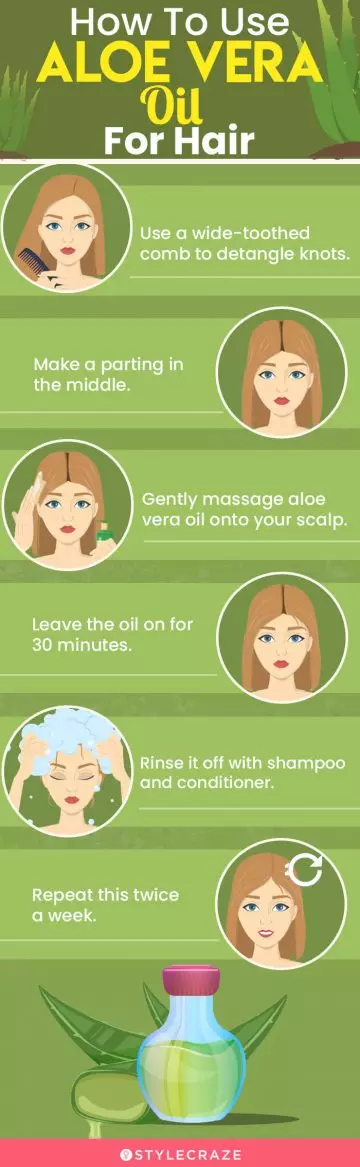how to use aloe vera oil for hair (infographic)