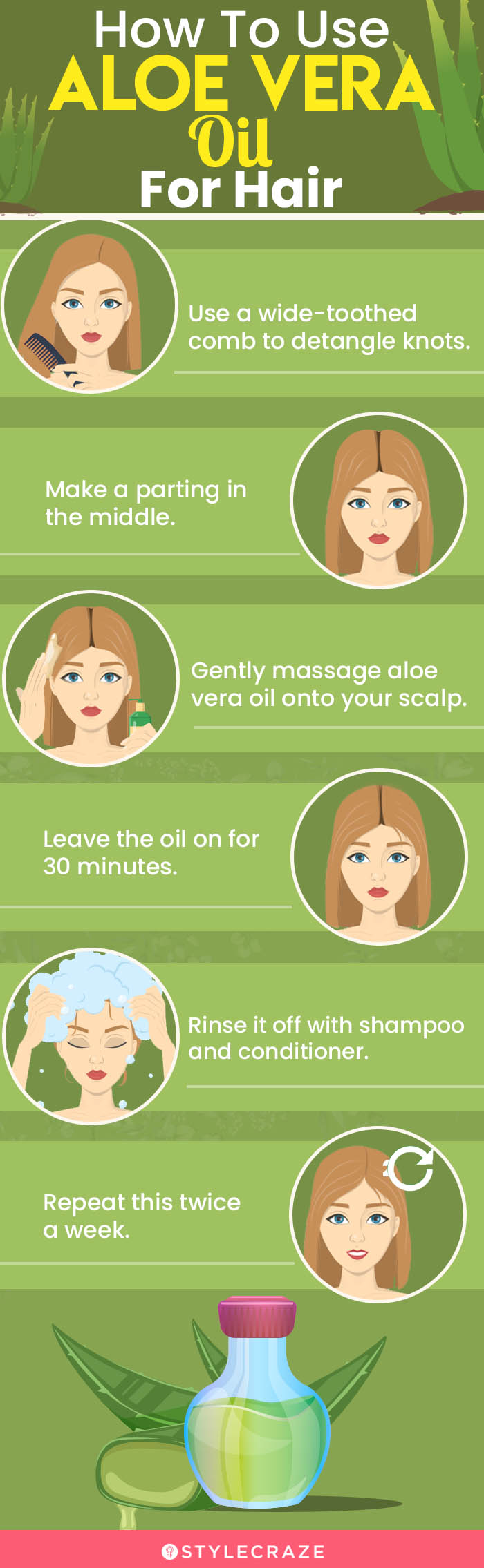 how to use aloe vera oil for hair (infographic)