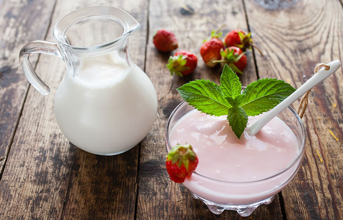 Milk and yogurt for skin