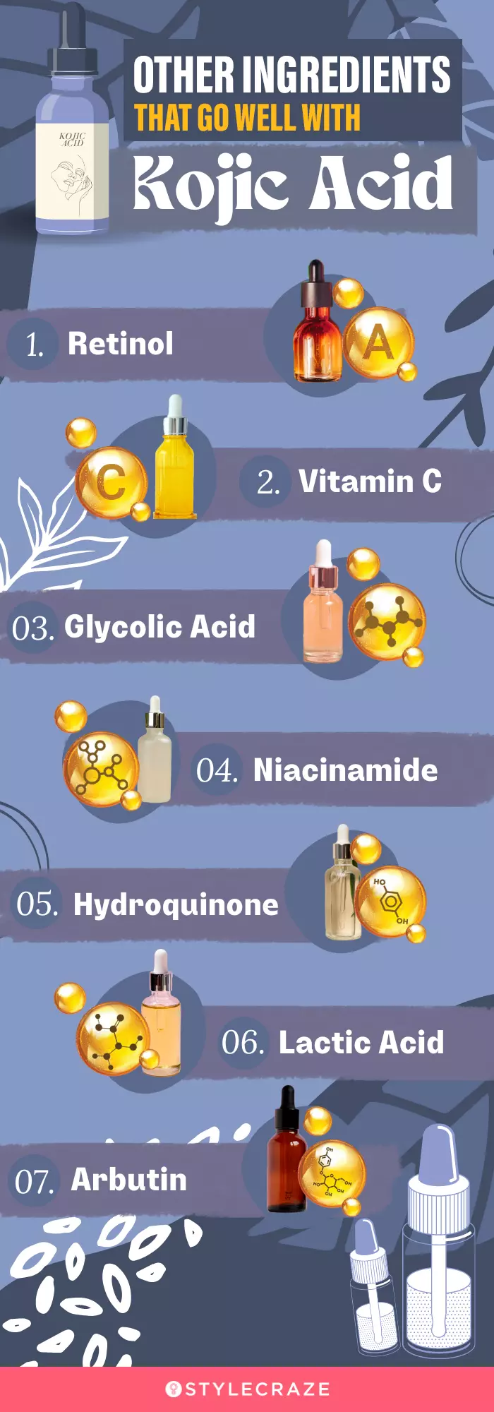 other ingredients that go well with kojic acid (infographic)