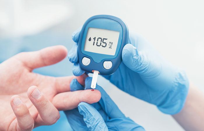 Person checking their blood sugar level