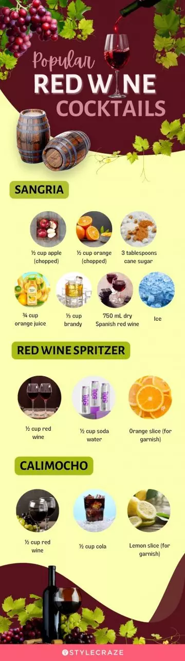popular red wine cocktails (infographic)