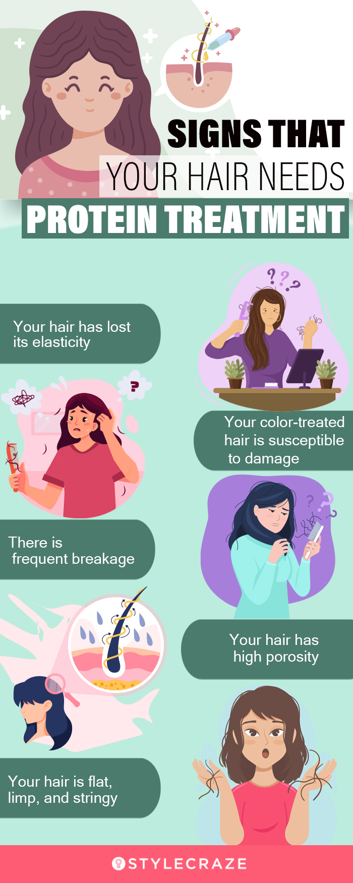 signs that your hair needs protein treatment(infographic)