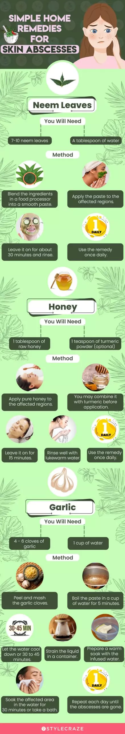 simple home remedies for skin abscesses (infographic)