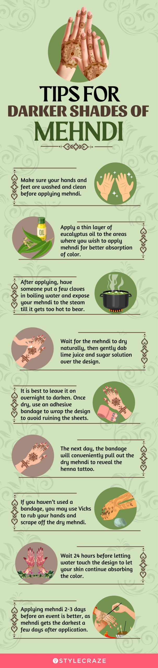 tips for darker shades of mehandi (infographic)