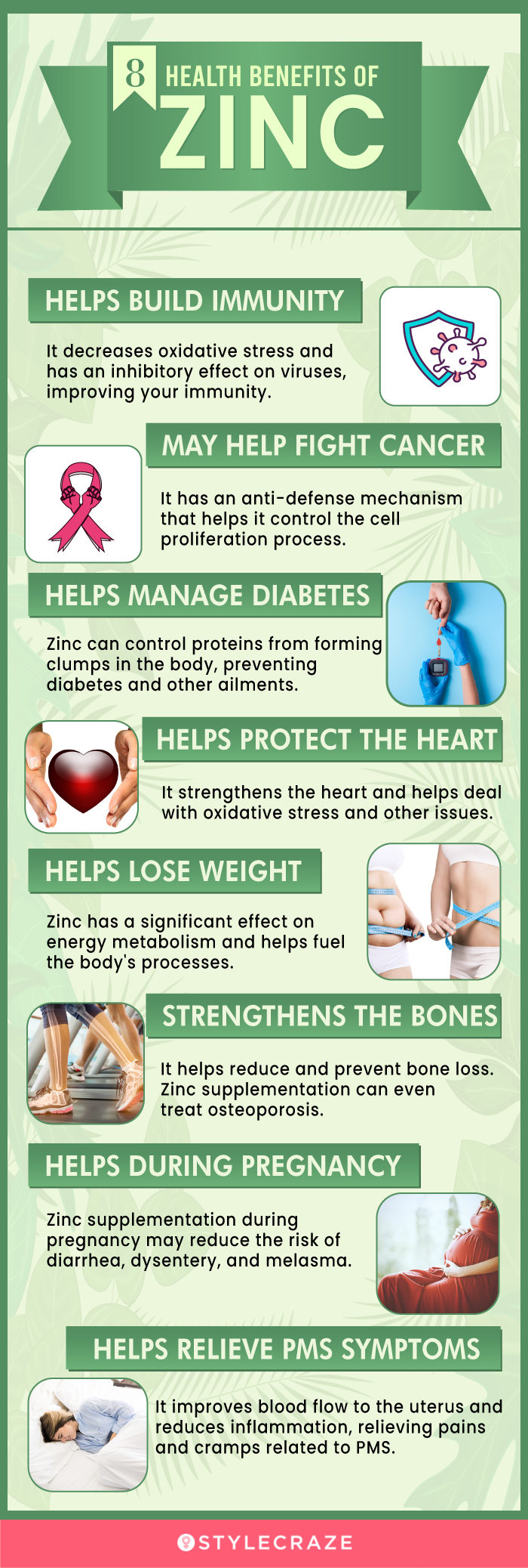 top 8 health benefits of zinc (infographic)