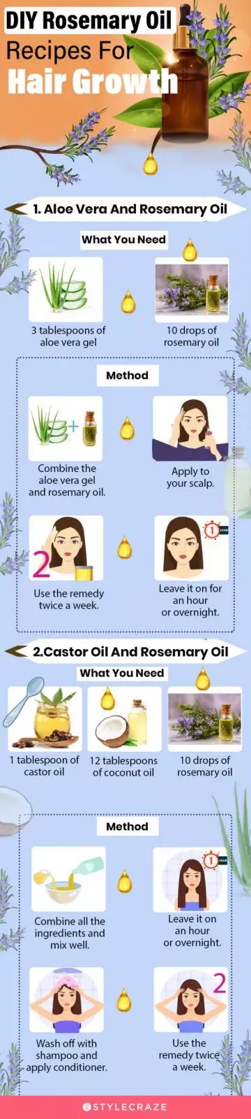 diy rosemary oil recipes for hair growth (infographic)