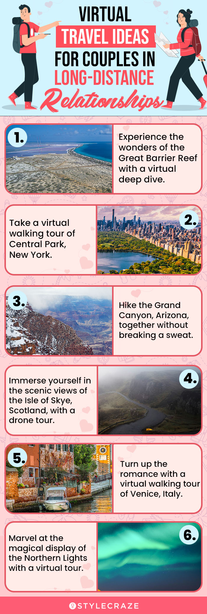 virtual travel ideas for couples in long distance relationships (infographic)