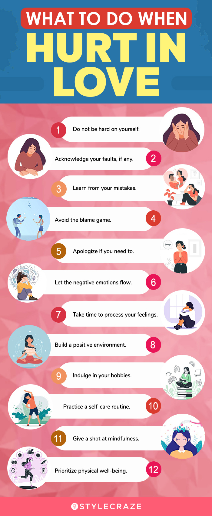 what to do when hurt in love (infographic)