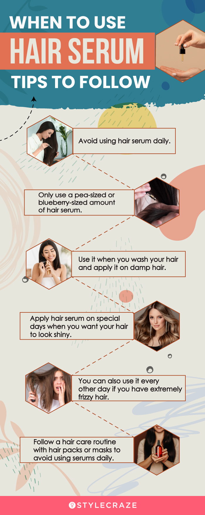 when to use hair serum tips to follow (infographic)