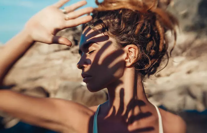 Woman may experience skin peeling due to UV exposure