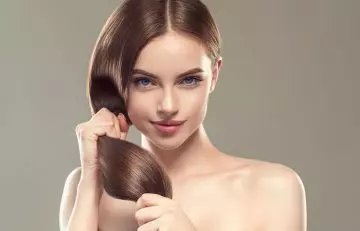 Woman with strong and healthy hair.