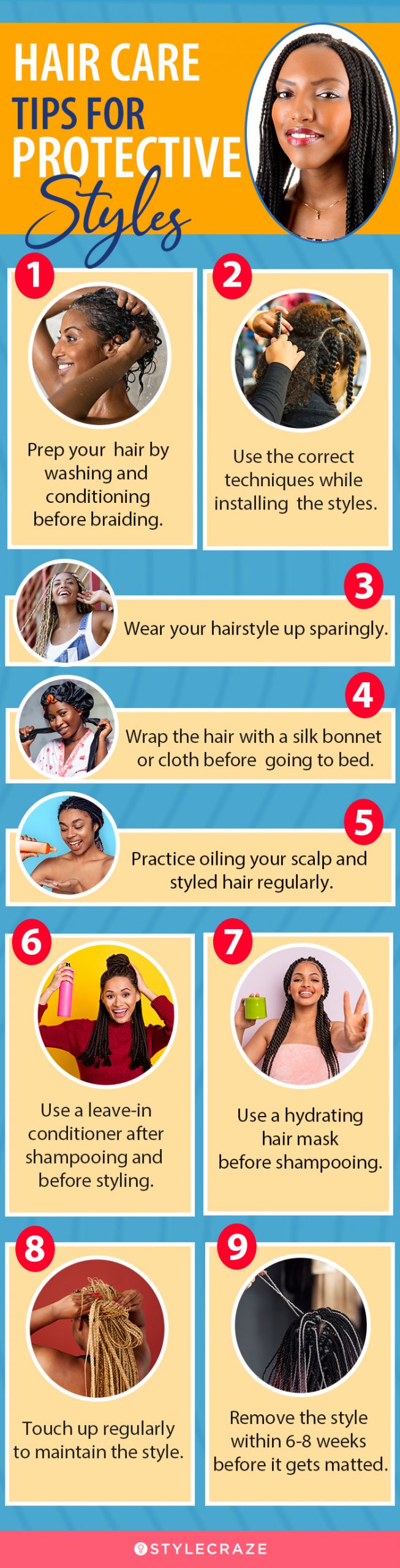 hair care tips for protective styles (infographic)