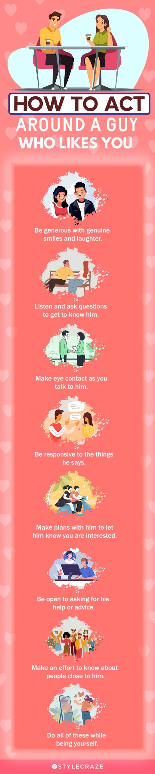 how to act around a guy who likes you (infographic)