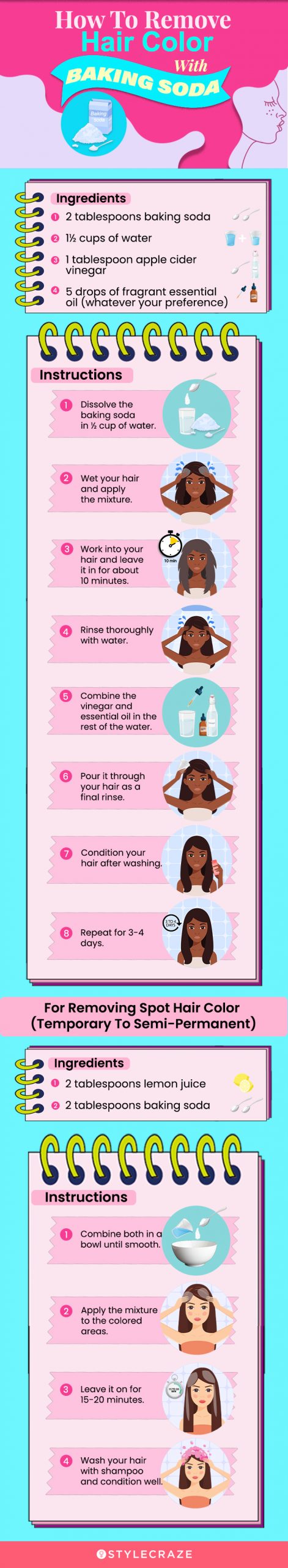 how to remove hair color with baking soda [infographic]