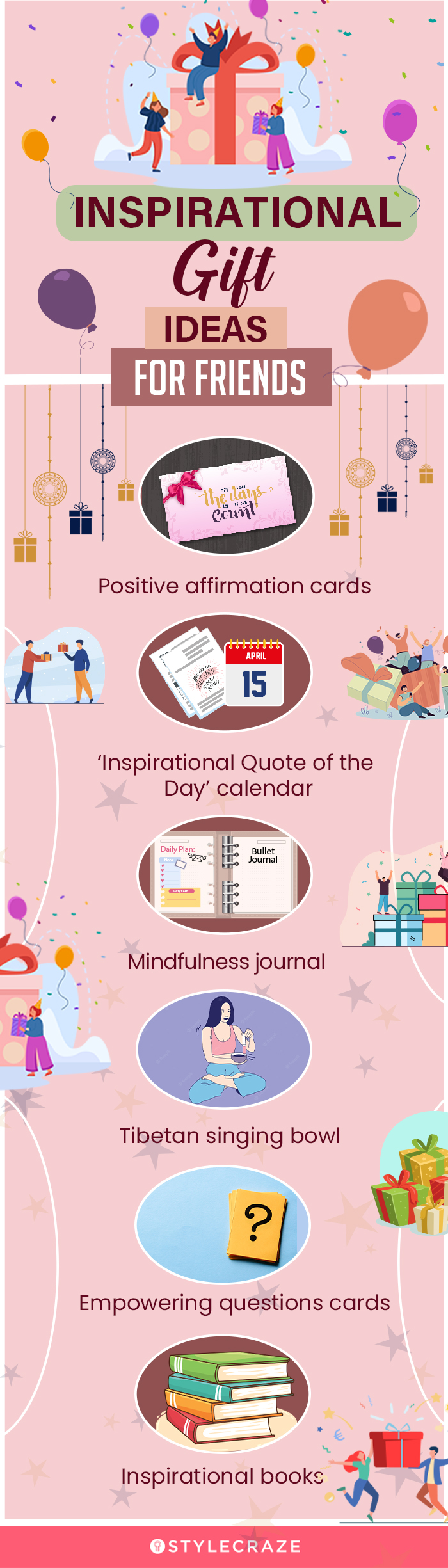 inspitational gift ideas for friends (infographic)