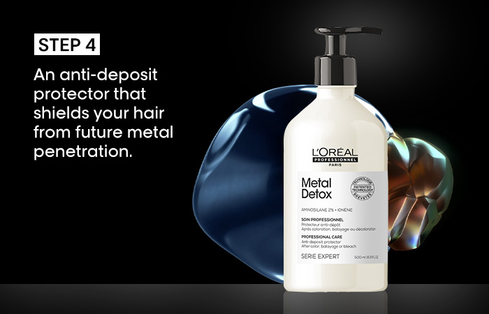 Step 4: An anti-deposit protector that shields your hair from future metal penetration.