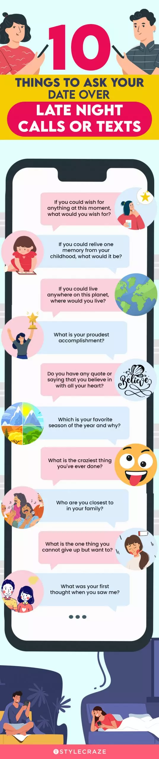 10 things to ask your date over late night calls or texts (infographic)