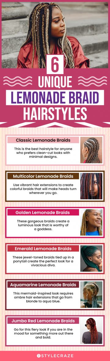 6 unique lemonade braid hairstyles (infographic)