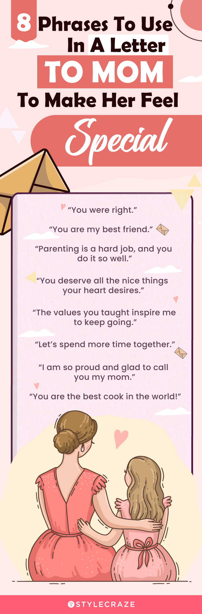 8 phrases to use in a letter to mom to make her feel (infographic)