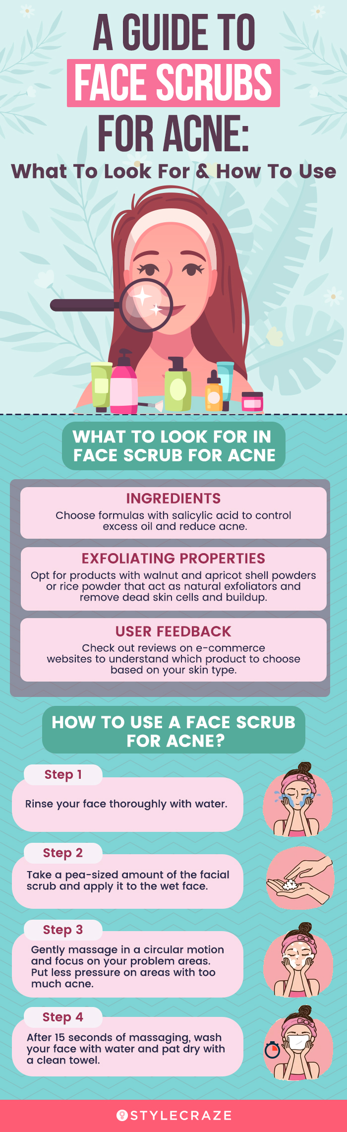 A Guide To Face Scrubs For Acne (infographic)