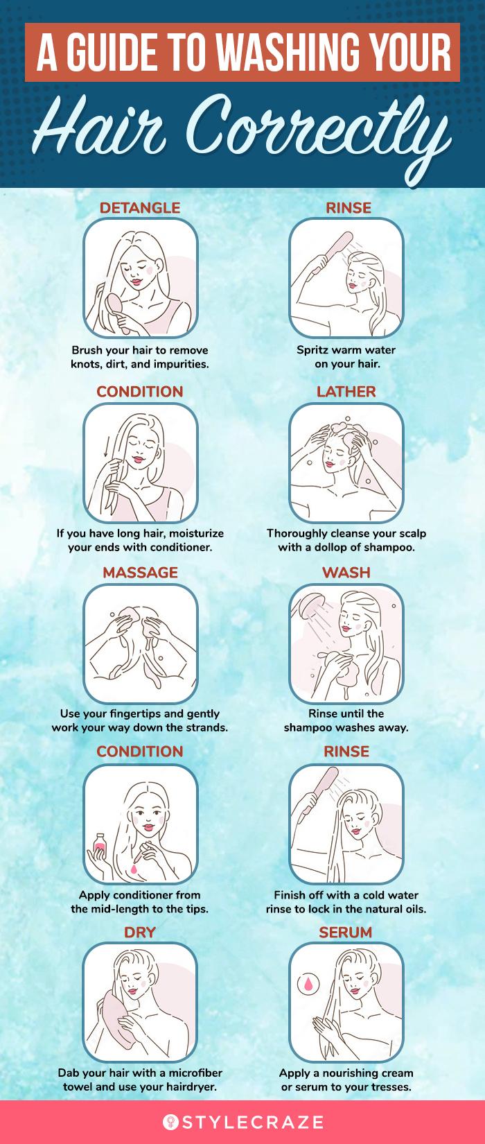 a guide to washing your hair correctly (infographic)