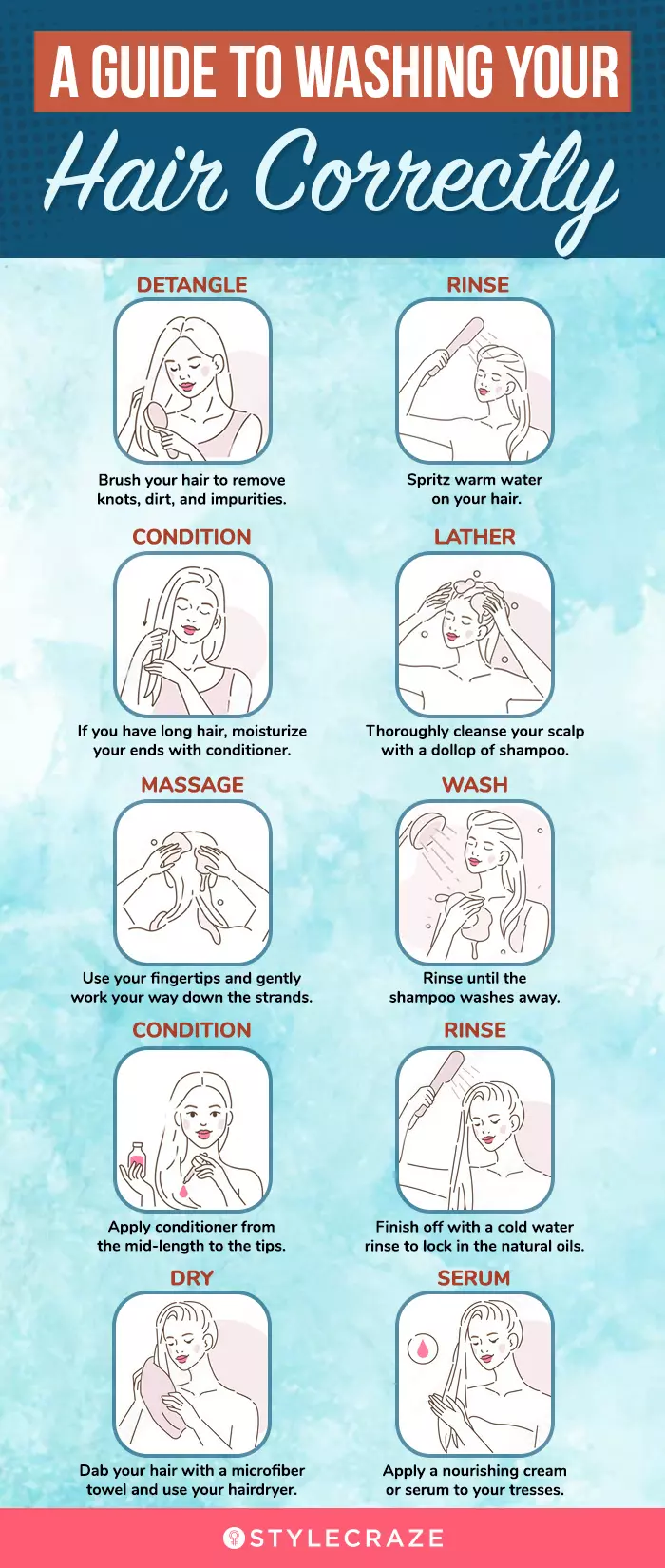 a guide to washing your hair correctly (infographic)