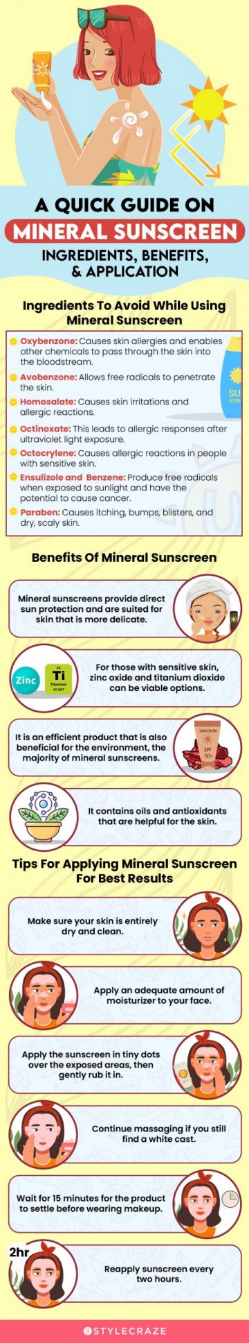 A Quick Guide On Mineral Sunscreen: Ingredients, Benefits, & Application (infographic)