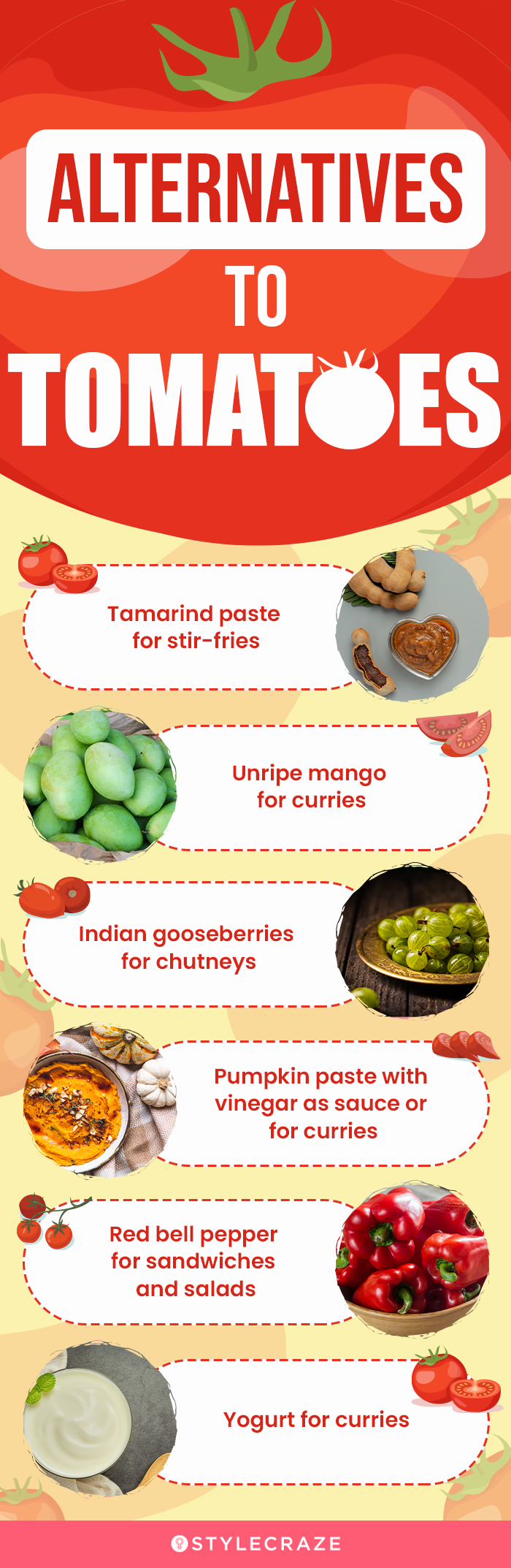 alternatives to tomatoes(infographic)