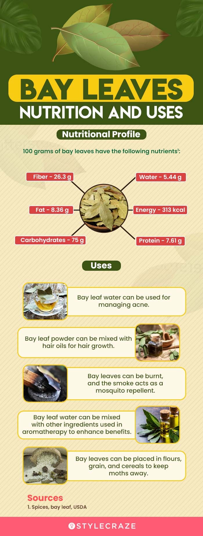 bay leaves nutrition and uses [infographic]