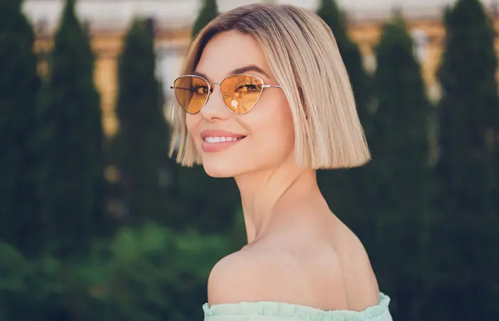 Woman with a classic blunt bob