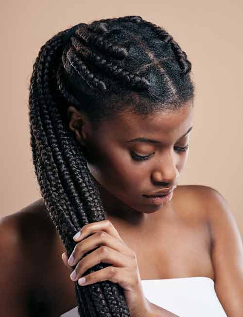 Woman with a bohemian lemonade braided hairstyle