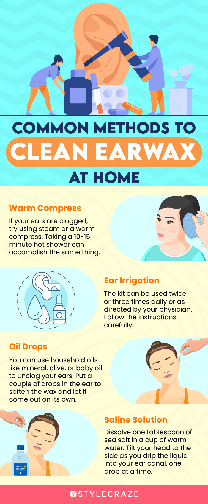 common methods to clean earwax at home (infographic)