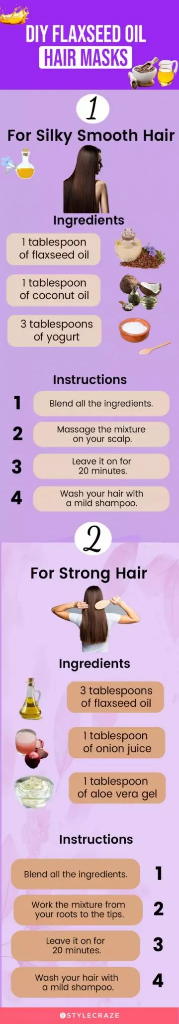 diy flaxseed oil hair masks (infographic)