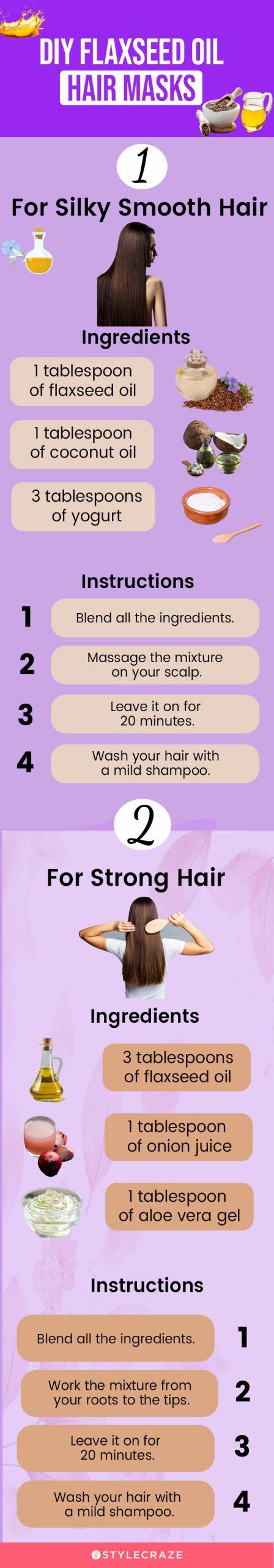 diy flaxseed oil hair masks (infographic)