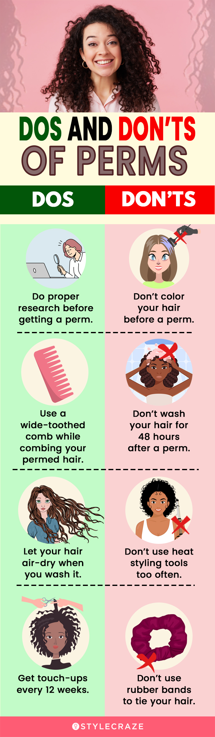 dos and don'ts of perms (infographic)
