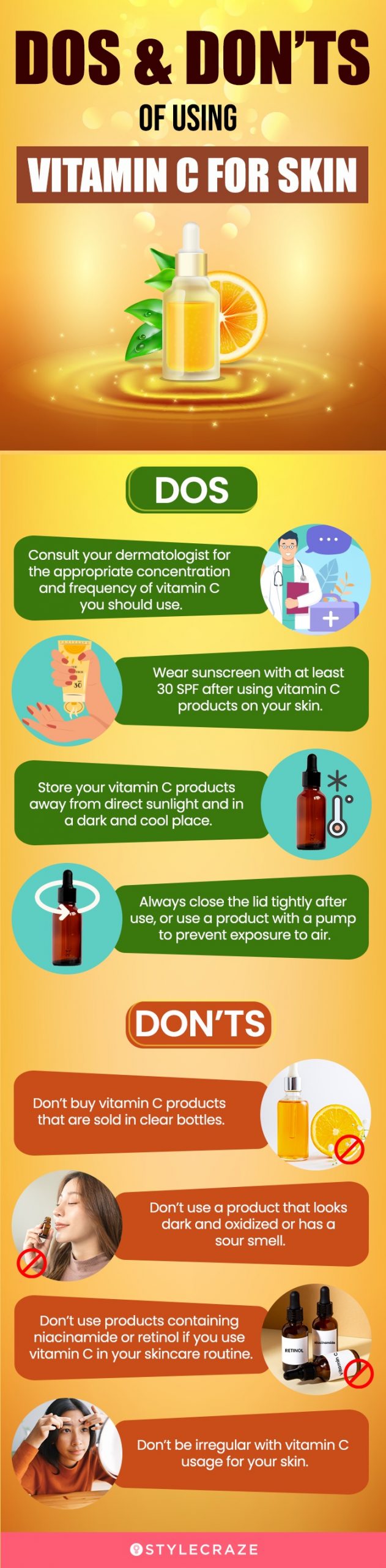 do’s and don'ts of using vitamin c for skin (infographic)