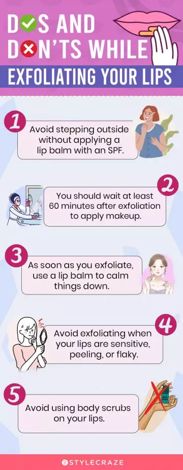 dos and don’ts while exfoliating your lips (infographic)