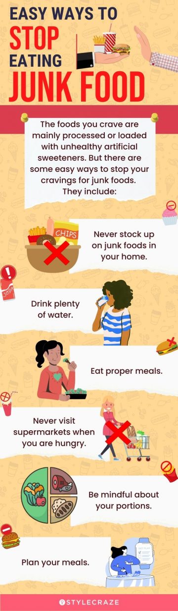 easy ways to stop eating junk food (infographic)