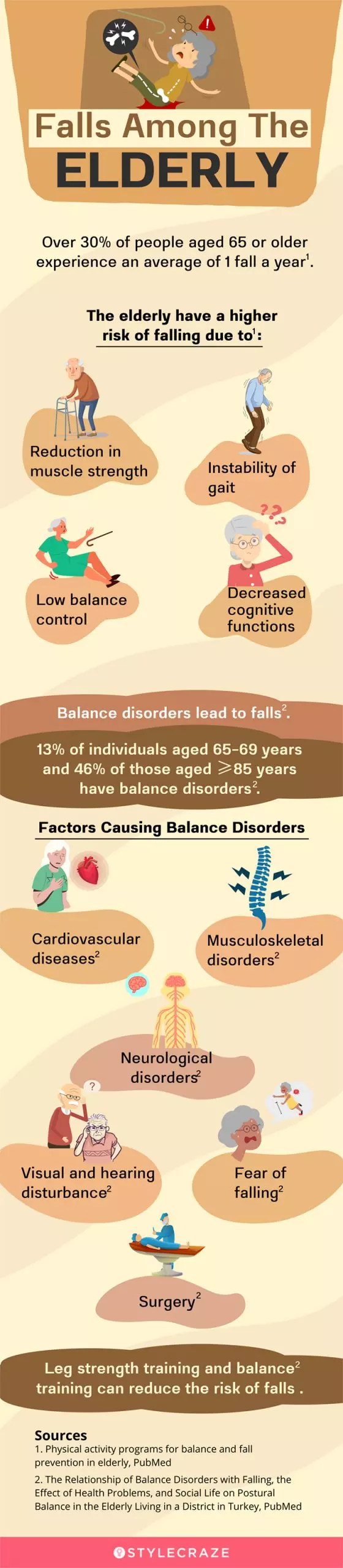 falls among the elderly (infographic)