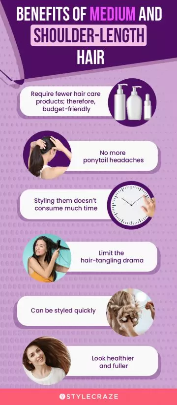 heading benefits of medium and shoulder length hair (infographic)