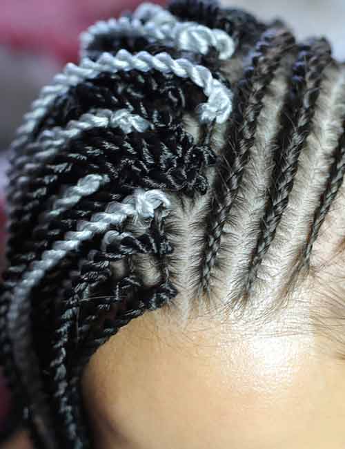 Highlighted lemonade braids