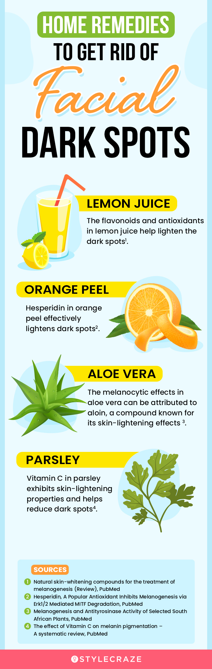 home remedies to get rid of facial dark spots [infographic]