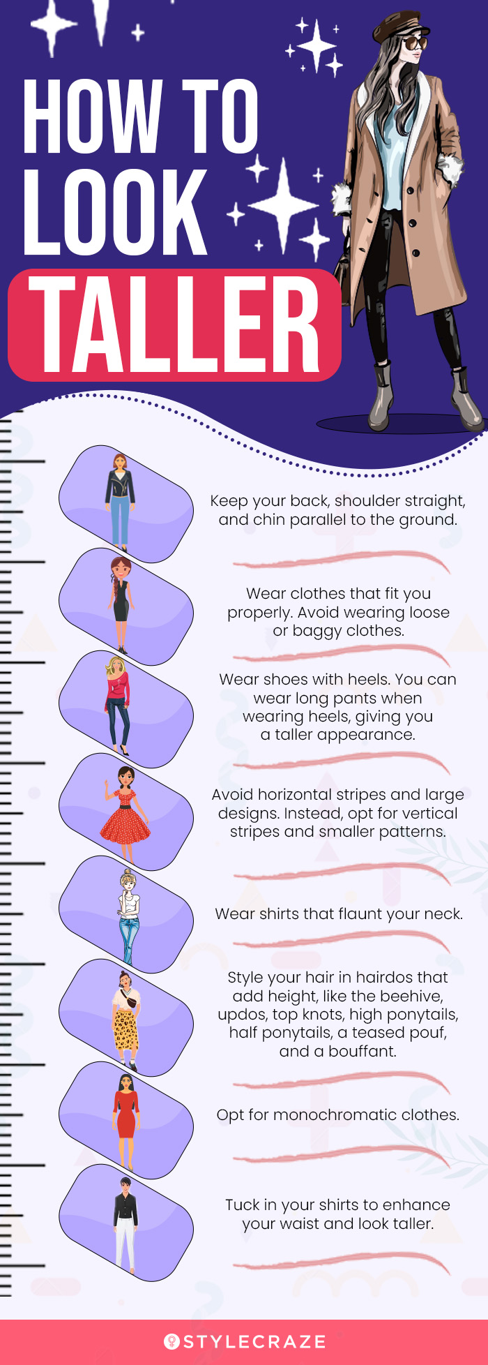 how to look taller (infographic)